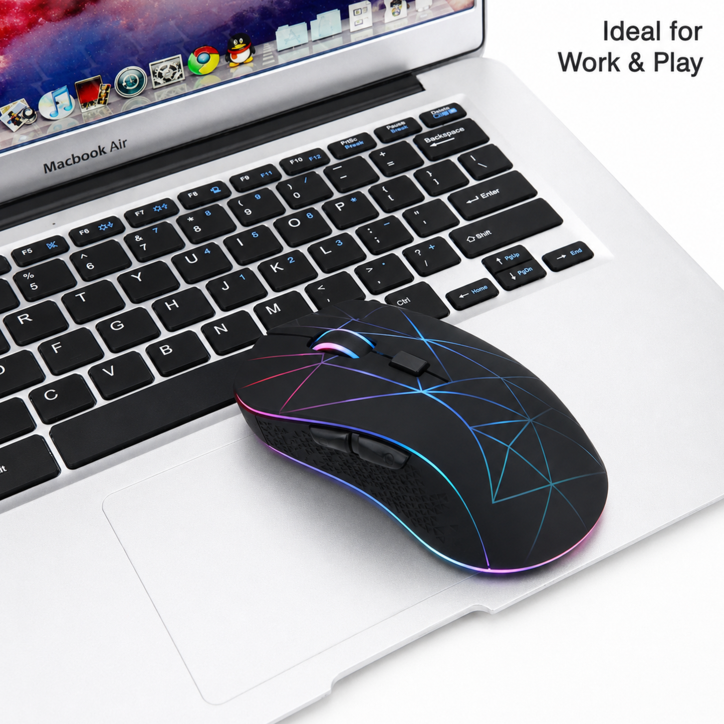Gaming mouse side view showing ergonomic grip design