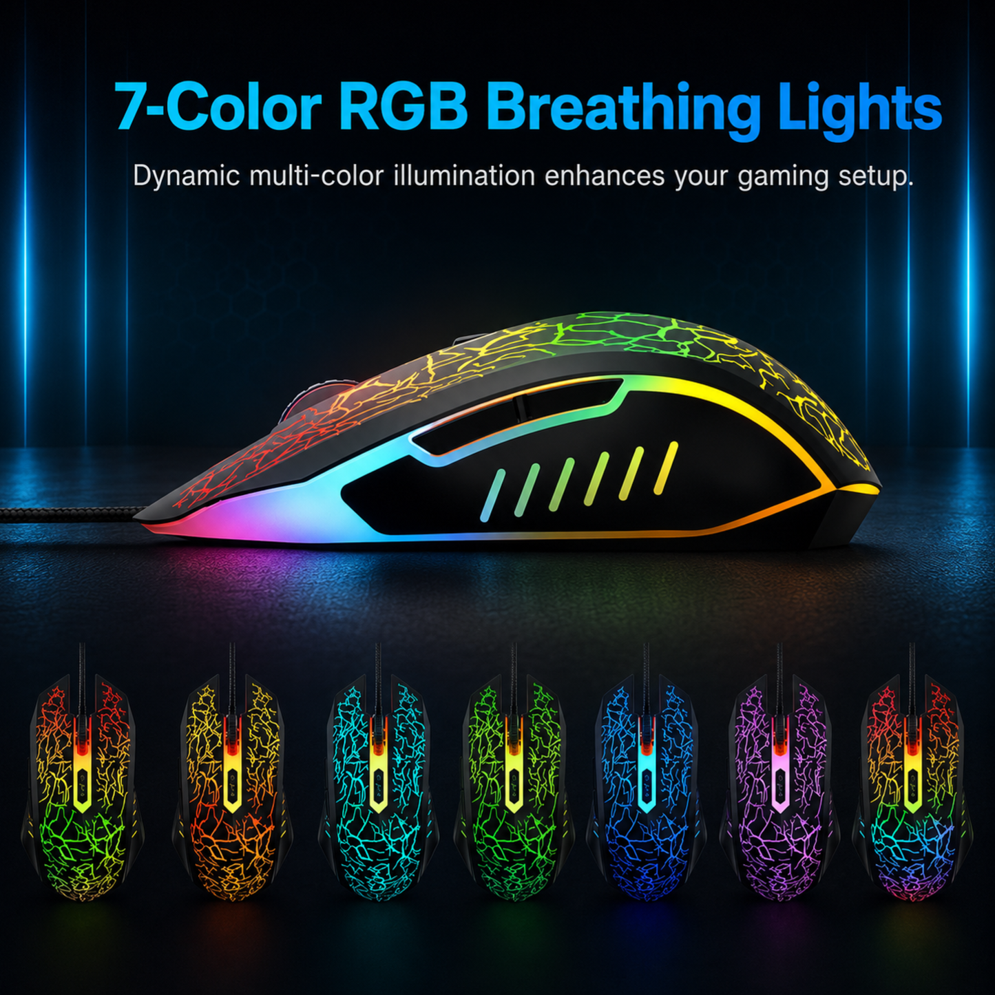 X1 gaming mouse RGB lighting modes showcase