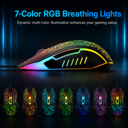 X1 gaming mouse RGB lighting modes showcase