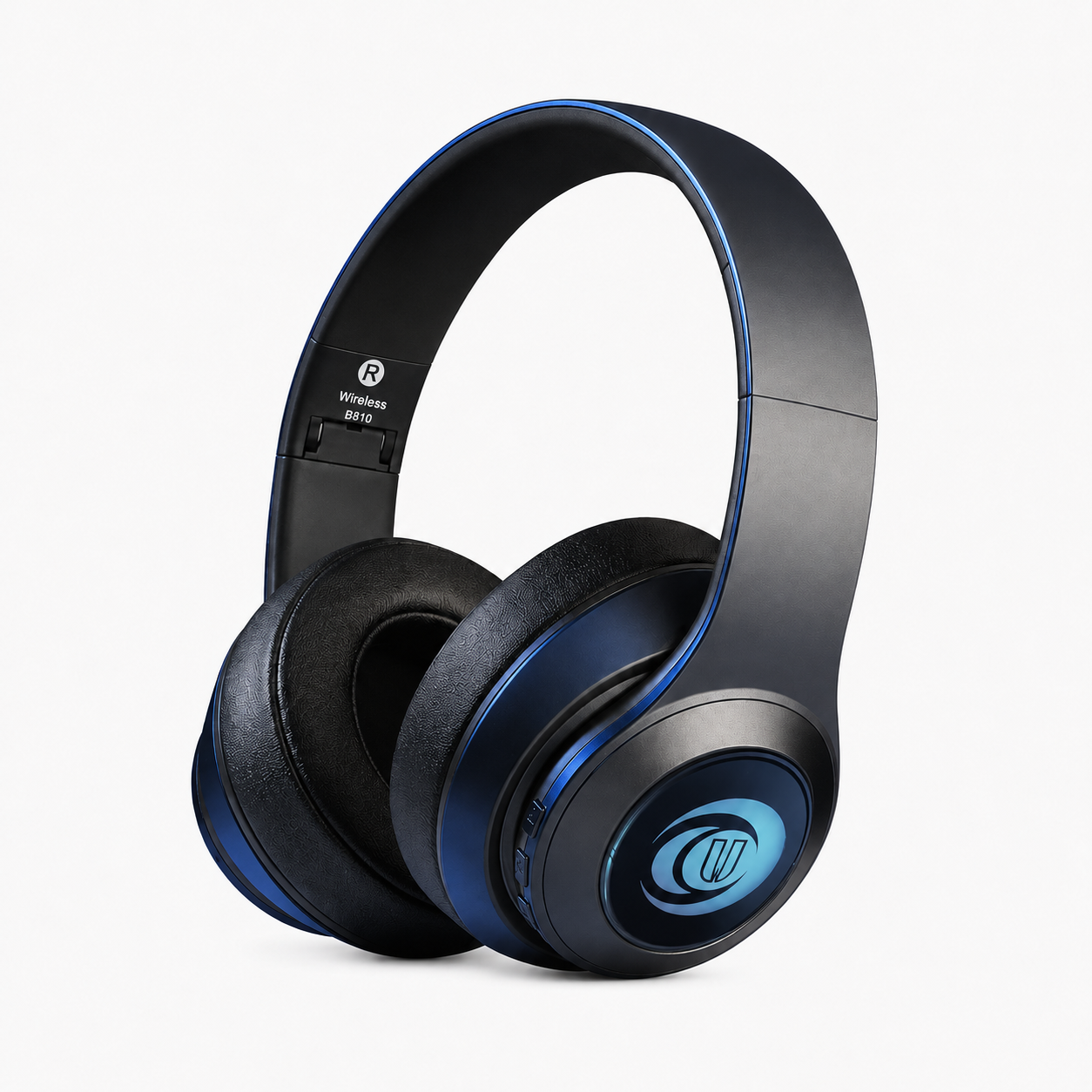 Gaming headset front view showing RGB lighting effect