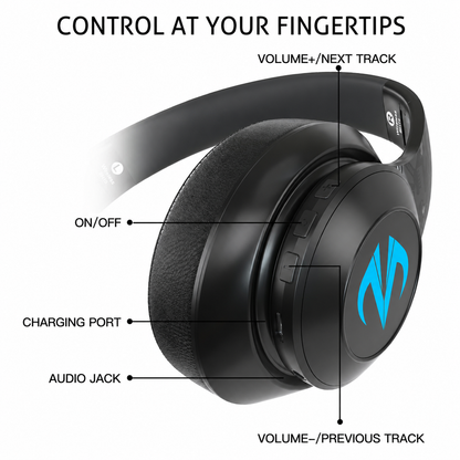 Gaming headphones worn on head for fit reference