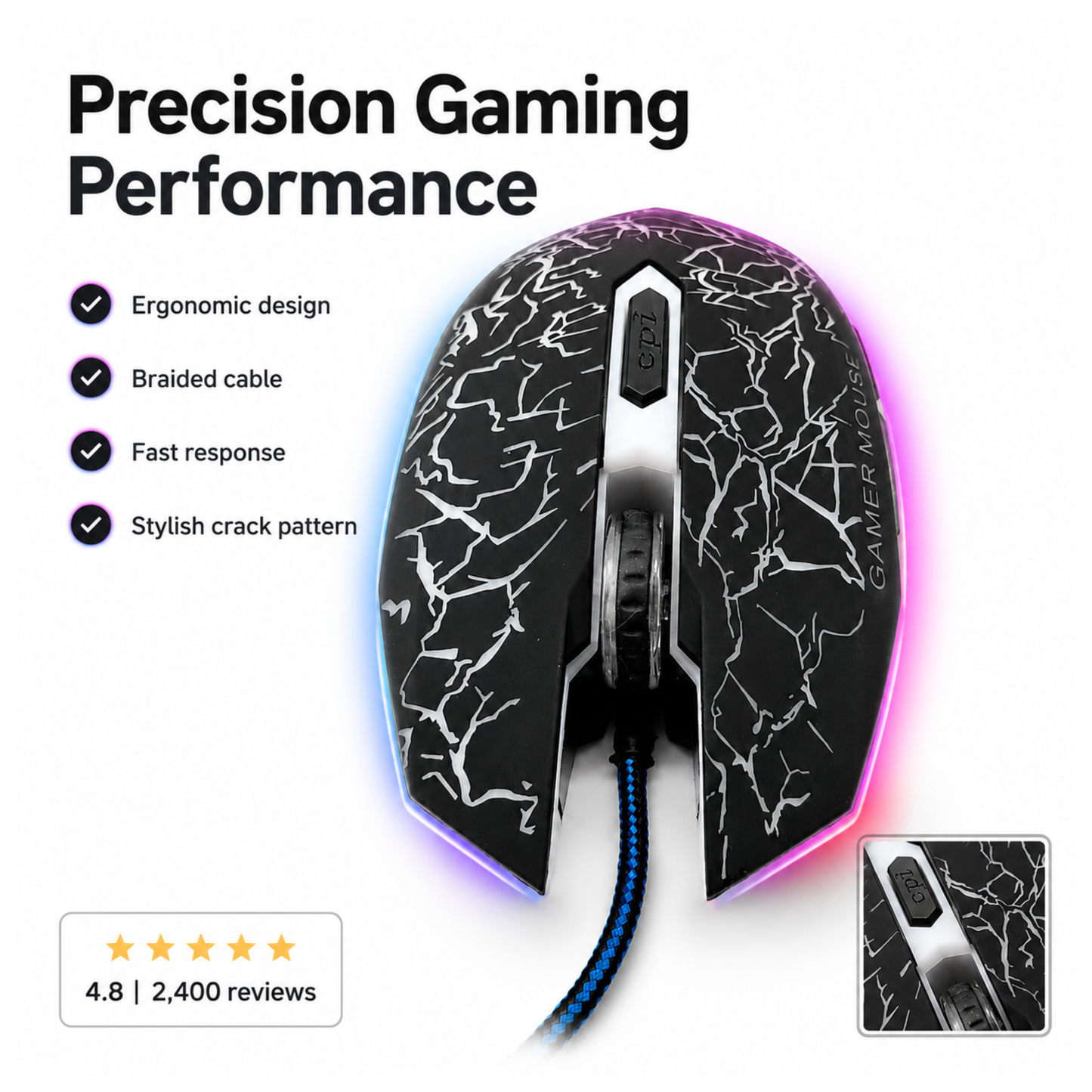 X1 ergonomic gaming mouse in hand for size reference