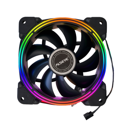 H120Z kylfläkt ovanifrån med fullständig RGB-regnbågsbelysning