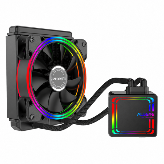 ALSEYE H120Z komplett AIO vätskekylningssystem med RGB-fläkt, pumpenhet och radiator