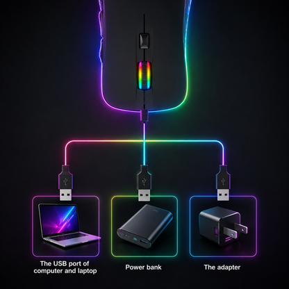 Wireless mouse RGB lighting modes showcase