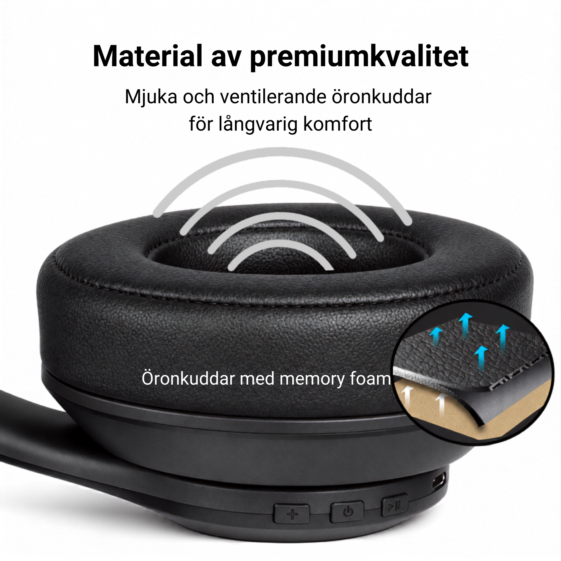 BH10 öronkuddar av premiumkvalitet med memory foam