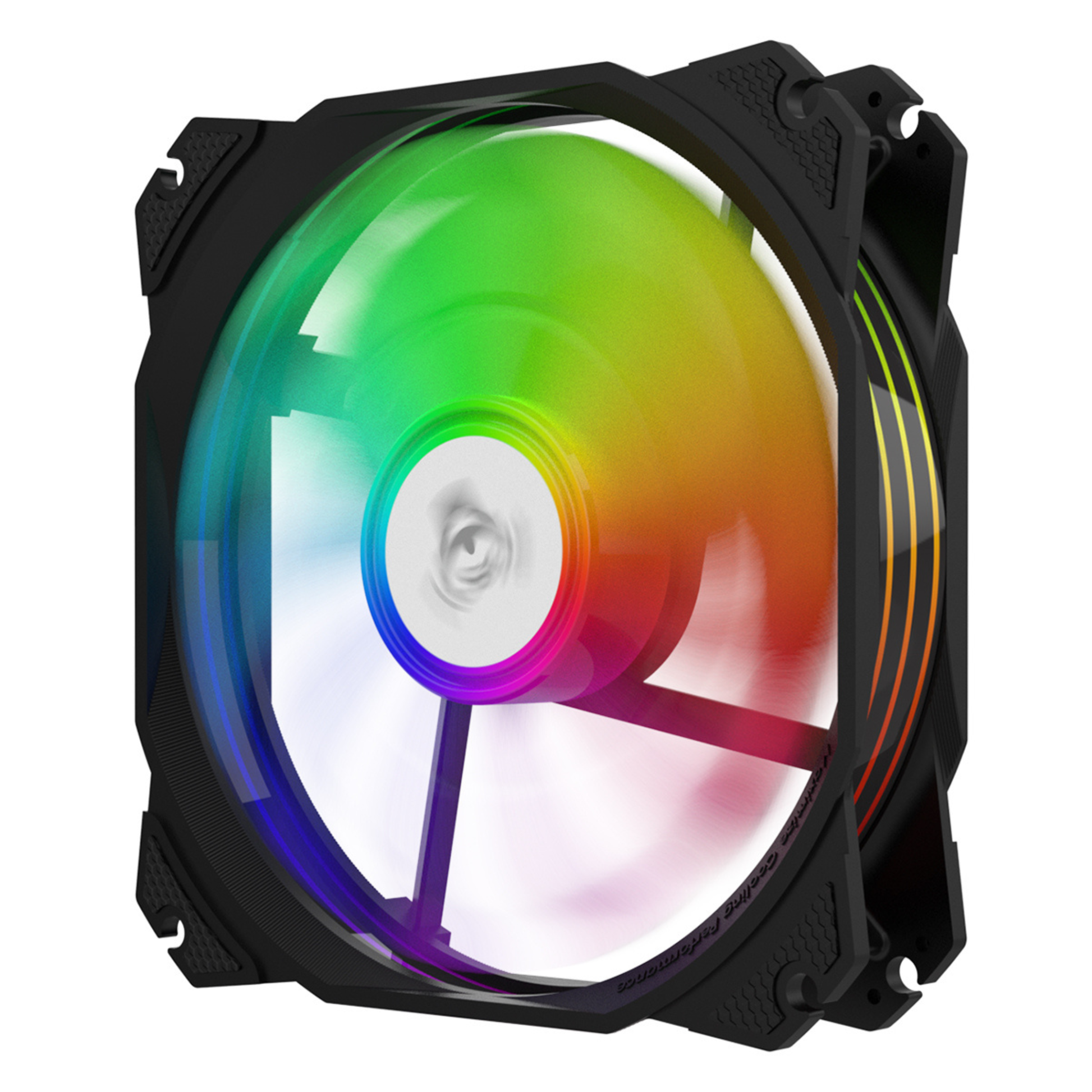 ALSEYE M120-P gaming dator kylning — flera ARGB-fläktar installerade i ett öppet PC-chassi med spektakulär RGB-belysning