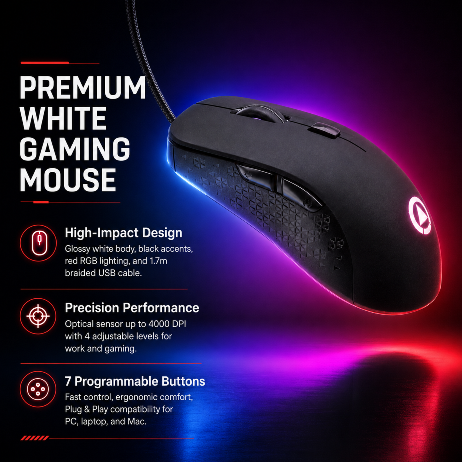 mouse RGB breathing light modes showcase