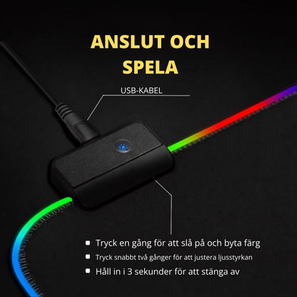 USB-kabel och kontrollknapp på GMS-WT-5, styr färg och ljusstyrka