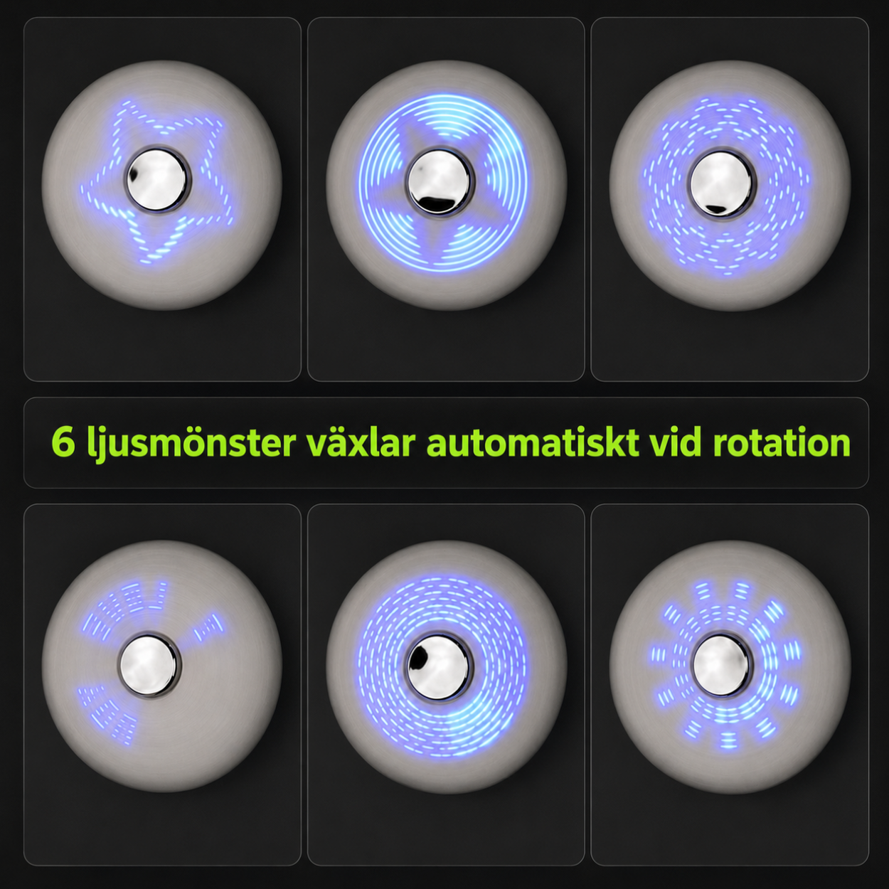 N10-laddningsfodralets 6 olika LED-ljusmönster som växlar automatiskt vid rotation