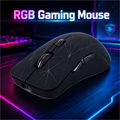 RGB gamingmus i belyst gaming-setup