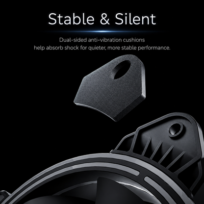 Rainbow LED lighting modes showcase on 120mm PC fan