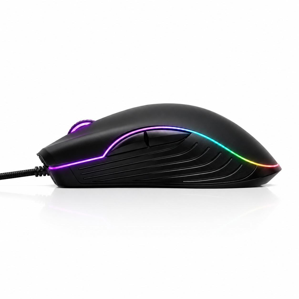 UPOOLBO A867 gamingmus sedd ovanifrån med scrollhjul och RGB-kant