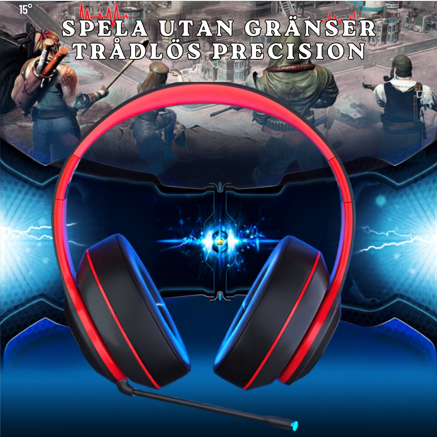 BC10 trådlöst gaming-headset med fokus på precision och prestanda vid spel