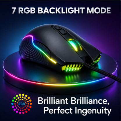 UPOOLBO G901 gamingmus med 7 RGB-ljuslägen för ett levande spelsetup