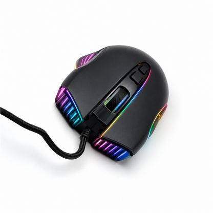 UPOOLBO G901 gamingmus i profil med synlig USB-sladd.