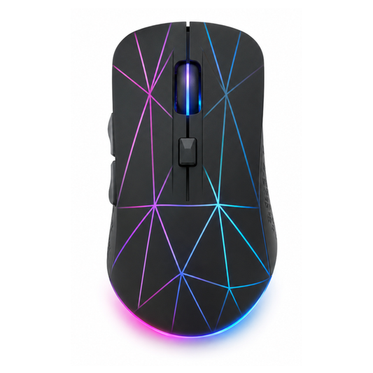 gamingmus sedd ovanifrån med RGB-belysning