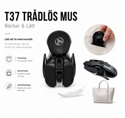 UPOOLBO T37 trådlös mus – bärbar och lätt design