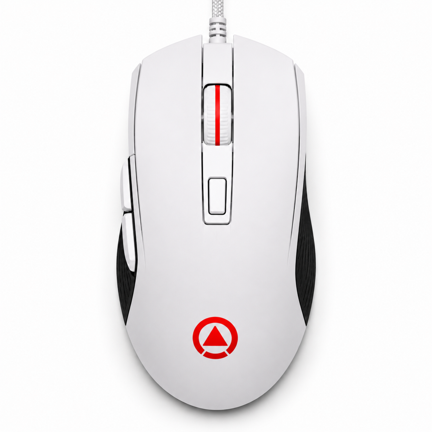 G402 white ergonomic gaming mouse with RGB lighting